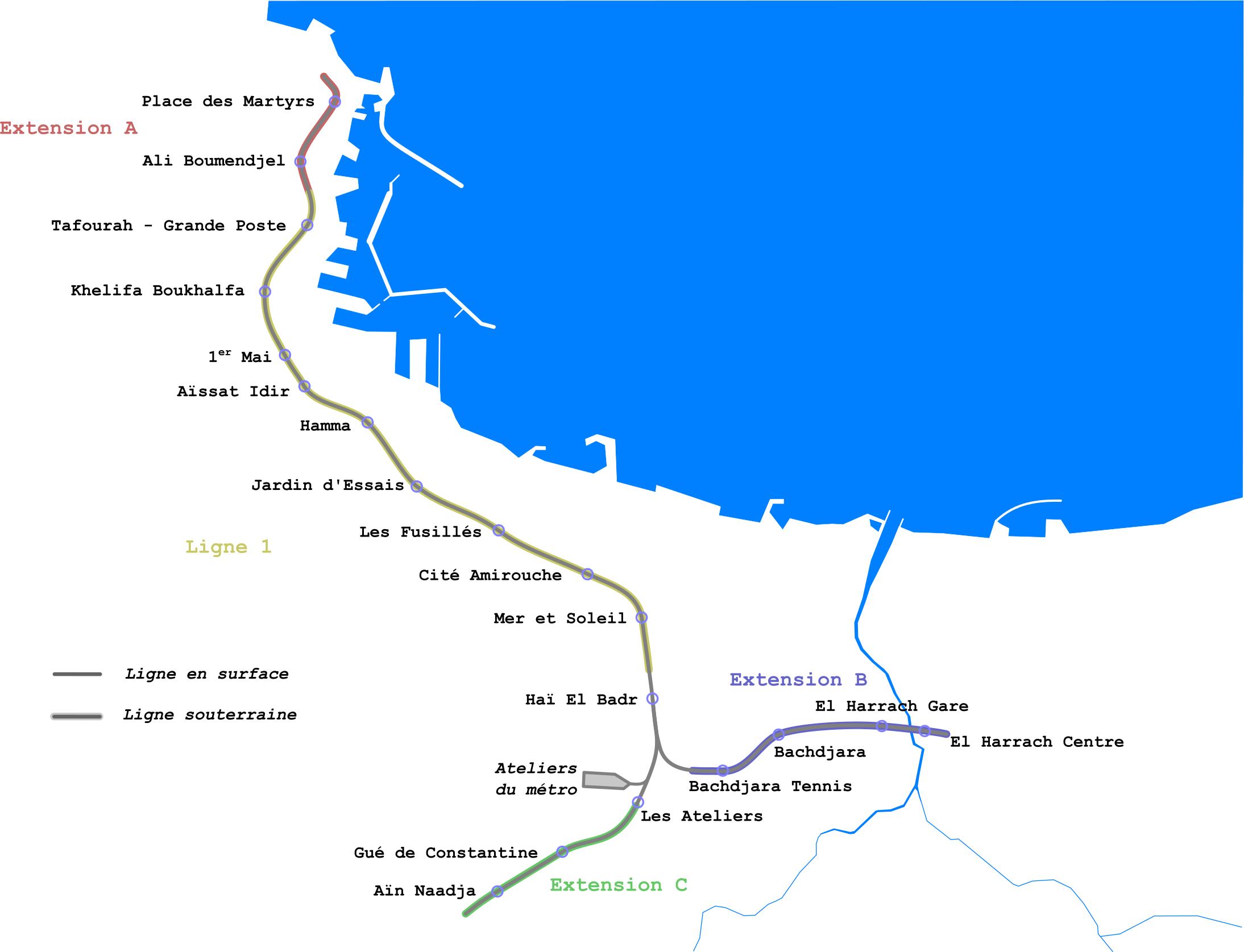 Colas Rail - Alger - Plan métro